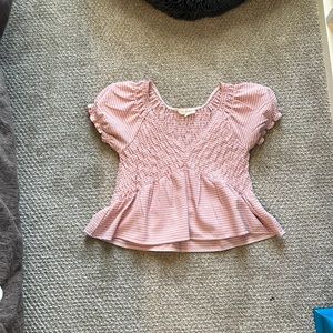 Pink puff sleeve top